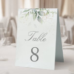 Elegant Eukalyptus Blätter Grüne Goldhochzeit Tischaufsteller<br><div class="desc">Schöne Tischnummern mit Aquarell Eukalyptus und goldenen Blätter. Ideal für Hochzeiten im Freien.</div>