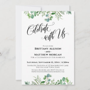 Elegant Eukalyptus Celebrate mit US Wedding Party Einladung