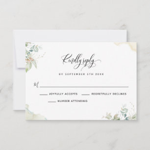 Elegant Eukalyptus Greenerity Blätter RSVP Card