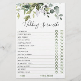 Elegant Eukalyptus Greenerity Brautparty Game