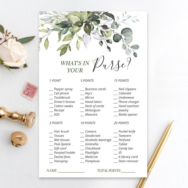 Elegant Eukalyptus Greenerity Brautparty Game (Von Creator hochgeladen)