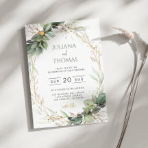 Elegant Eukalyptus Greenerity Gold Frame Wedding