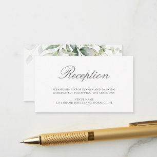 Elegant Eukalyptus Greenerity Gold Wedding Recepti Begleitkarte