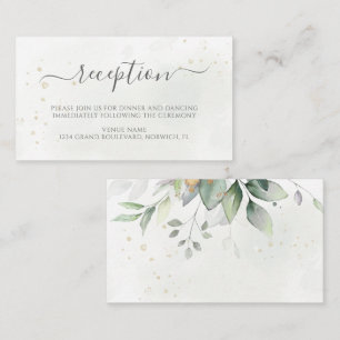Elegant Eukalyptus Greenerity Gold Wedding Recepti Begleitkarte
