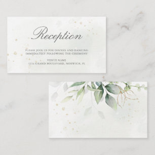 Elegant Eukalyptus Greenerity Gold Wedding Recepti Begleitkarte