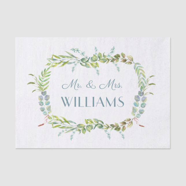 Elegant Eukalyptus Greenerity Wedding & Anniversar Seidenpapier (Vorderseite)