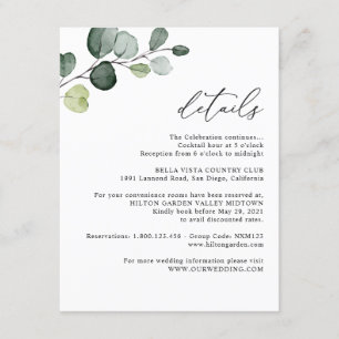Elegant Eukalyptus Greenerity Wedding Details Begleitkarte