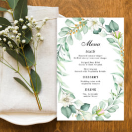 Elegant Eukalyptus Greenerity Wedding Dinner Menu