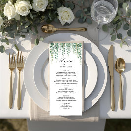 Elegant Eukalyptus Greenerity Wedding Menu Card Menükarte