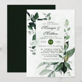 Elegant Eukalyptus Greenery Airy Rustikale Hochzei Einladung