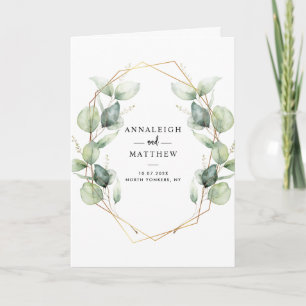 Elegant Eukalyptus Greenery All in One Wedding Einladung