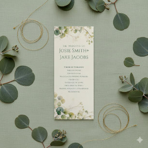 Elegant Eukalyptus Greenery Botanische Zeremonie Programm