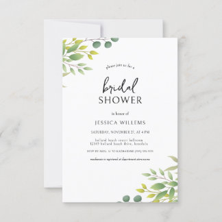 Elegant Eukalyptus Greenery Brautparty Invitati Einladung