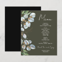Elegant Eukalyptus Greenery Event Menu