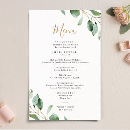 Elegant Eukalyptus Greenery Simple Wedding Menu