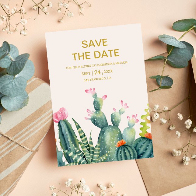 Elegant Eukalyptus Greenery Succulents Wedding Save The Date (Von Creator hochgeladen)