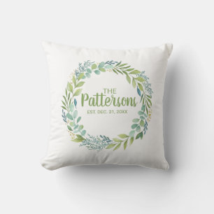 Elegant Eukalyptus Greenery Watercolor Kissen