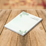 Elegant Eukalyptus Greenery Watercolor Notizblock<br><div class="desc">Dieses Design zeichnet sich durch hübsch gestrichene, Aquarellfarben Eukalyptuszweige auf einem hellgrünen Hintergrund aus. Klicken Sie auf die Schaltfläche Anpassen, um den Text flexibler zu gestalten. Variationen dieses Designs, verschiedene Papiertypen sowie koordinierende Produkte sind in unserem Shop unter zazzle.com/store/doodlelulu erhältlich. Kontaktieren Sie uns, wenn Sie dieses Design für ein bestimmtes...</div>