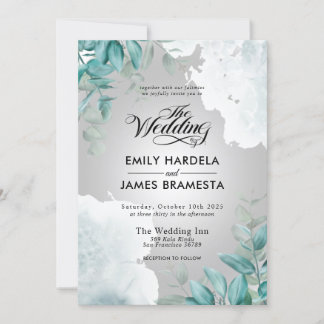 Elegant Eukalyptus Greenery Watercolor Wedding Einladung