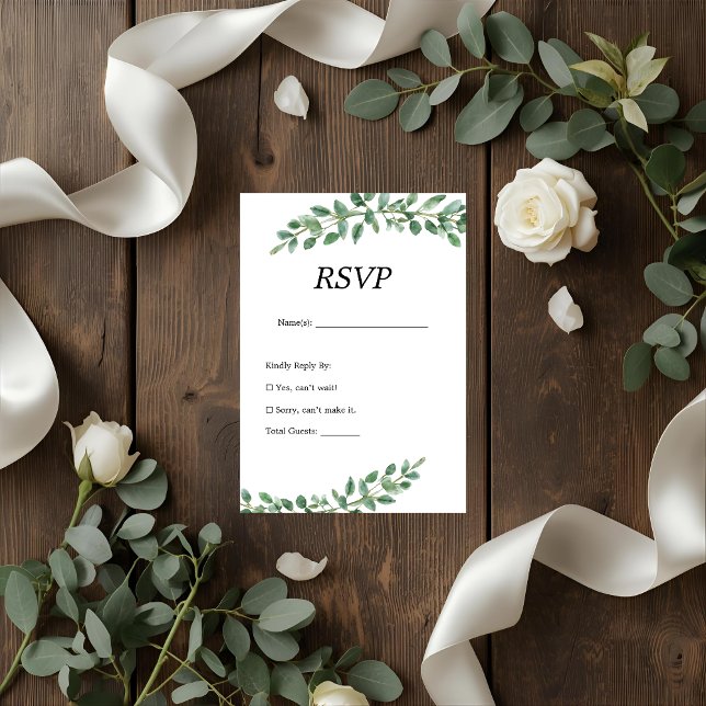 Elegant Eukalyptus Greenery Wedding RSVP Card Karte (Von Creator hochgeladen)