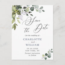 Elegant Eukalyptus Greenery Wedding Save the Date