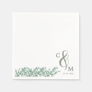 Elegant Eukalyptus leaf Greenerity Wedding Serviette