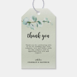 Elegant Eukalyptus leaf Greenery Danke für Ihre Un Geschenkanhänger