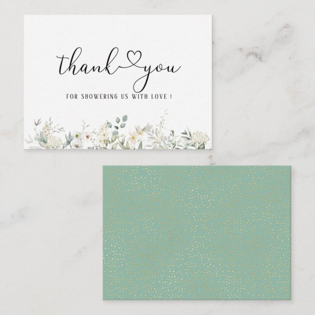 Elegant Eukalyptus Verlasse Grüne Note Card Mitteilungskarte (Vorne/Hinten)