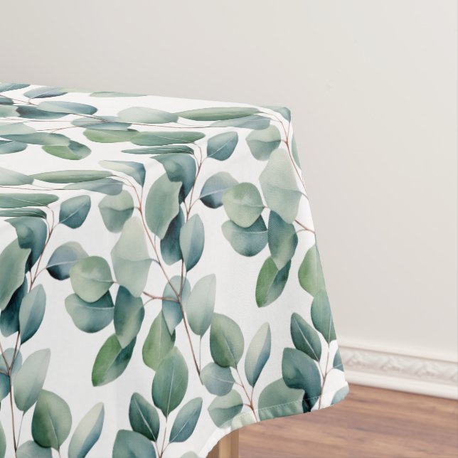 Elegant Eukalyptus Verlasst Grüntisch-Runner Tischdecke (Beispiel)