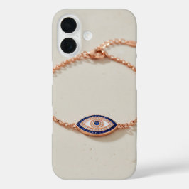 Elegant Evil Eye Bracelet with Gemstones iPhone 16 Hülle