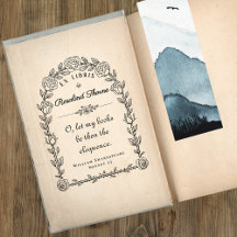 Elegant Ex Libris Library Zitat botanisch