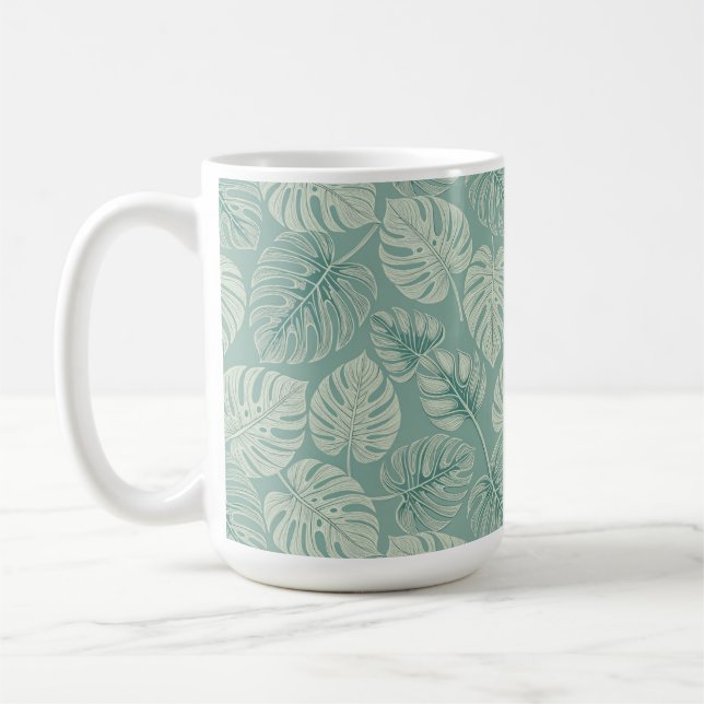 Elegant Exotic Painted Monsteras Kaffeetasse (Links)