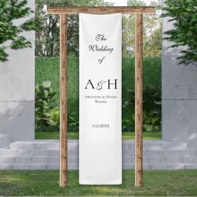 Elegant Fabric Wedding Welcome Banner - Cream Tone (Elegant Fabric Wedding Welcome Sign Banners)