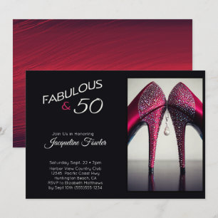 Elegant Fabulous 50 High Heels Red Glam Sparkle Einladung