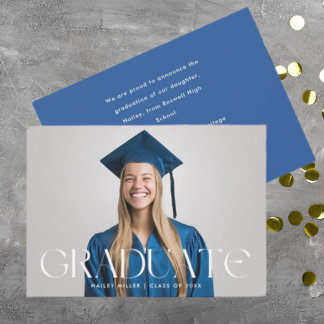Élégant Faire-part de diplôme d'études supérieures