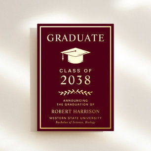 Élégant Faire-part de finition Bourgogne