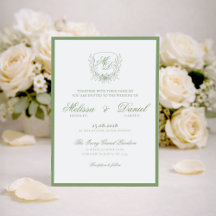 Élégant Faire-Part de Mariage à Crête Botanique Ve
