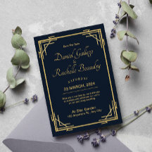 Élégant Faire-part de mariage Art Déco