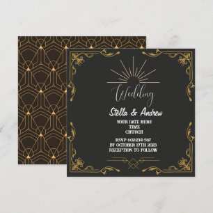 Élégant Faire-part de mariage Art Déco Gastby Styl
