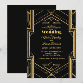 Élégant Faire-part de mariage Art Déco Gatsby
