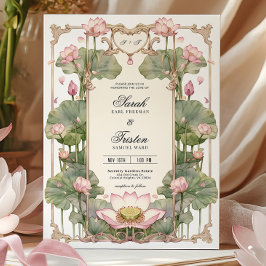 Élégant Faire-part de mariage asiatique Lotus