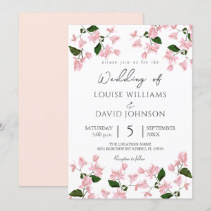 Elégant Faire-part de mariage aux fleurs de Bougai