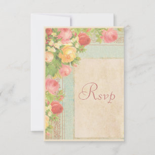 Élégant Faire-part de mariage aux roses vintage