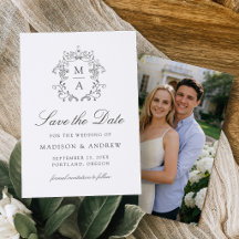 Élégant faire-part de mariage avec monogramme