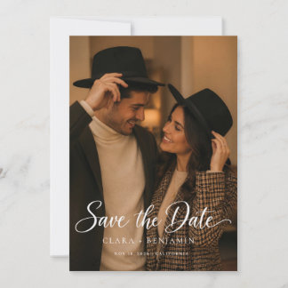 Élégant Faire-Part de Mariage avec Photo et Écritu
