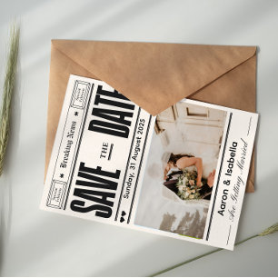Élégant Faire-Part de Mariage avec Photo et Écritu