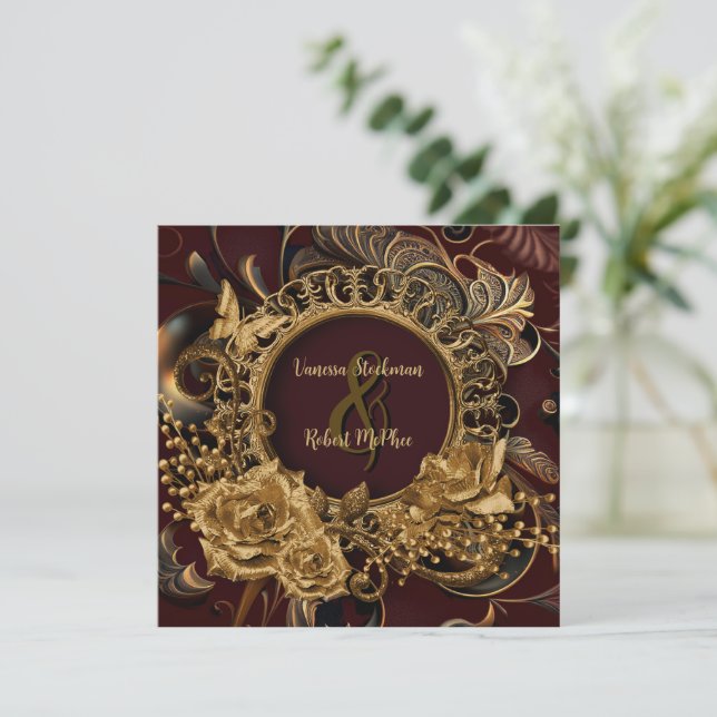 Élégant Faire-part de mariage baroque (Debout devant)