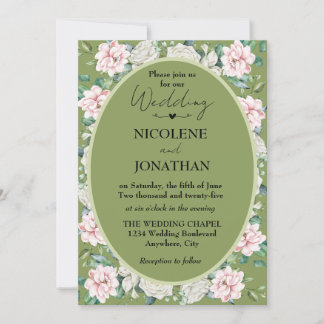 Élégant Faire-part de mariage d'accolade florale