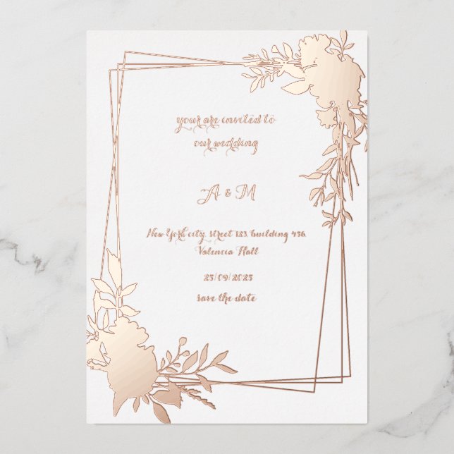 Élégant Faire-part de mariage d'arc floral | (Recto)