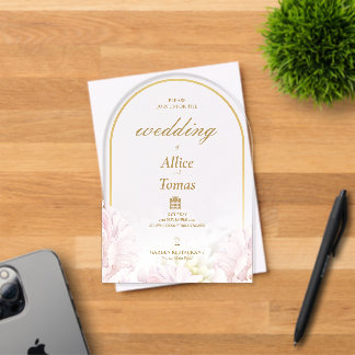 Élégant Faire-part de mariage d'arc floral sur acr